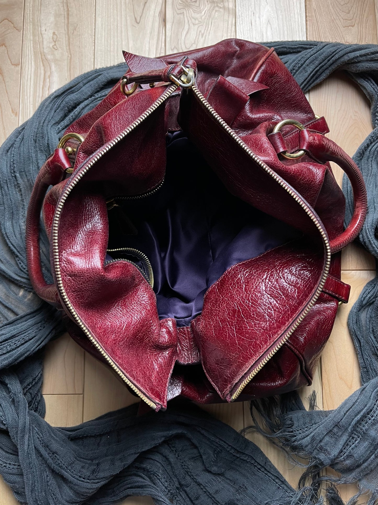 Miu Miu Oxblood Red Leather Bow Bag