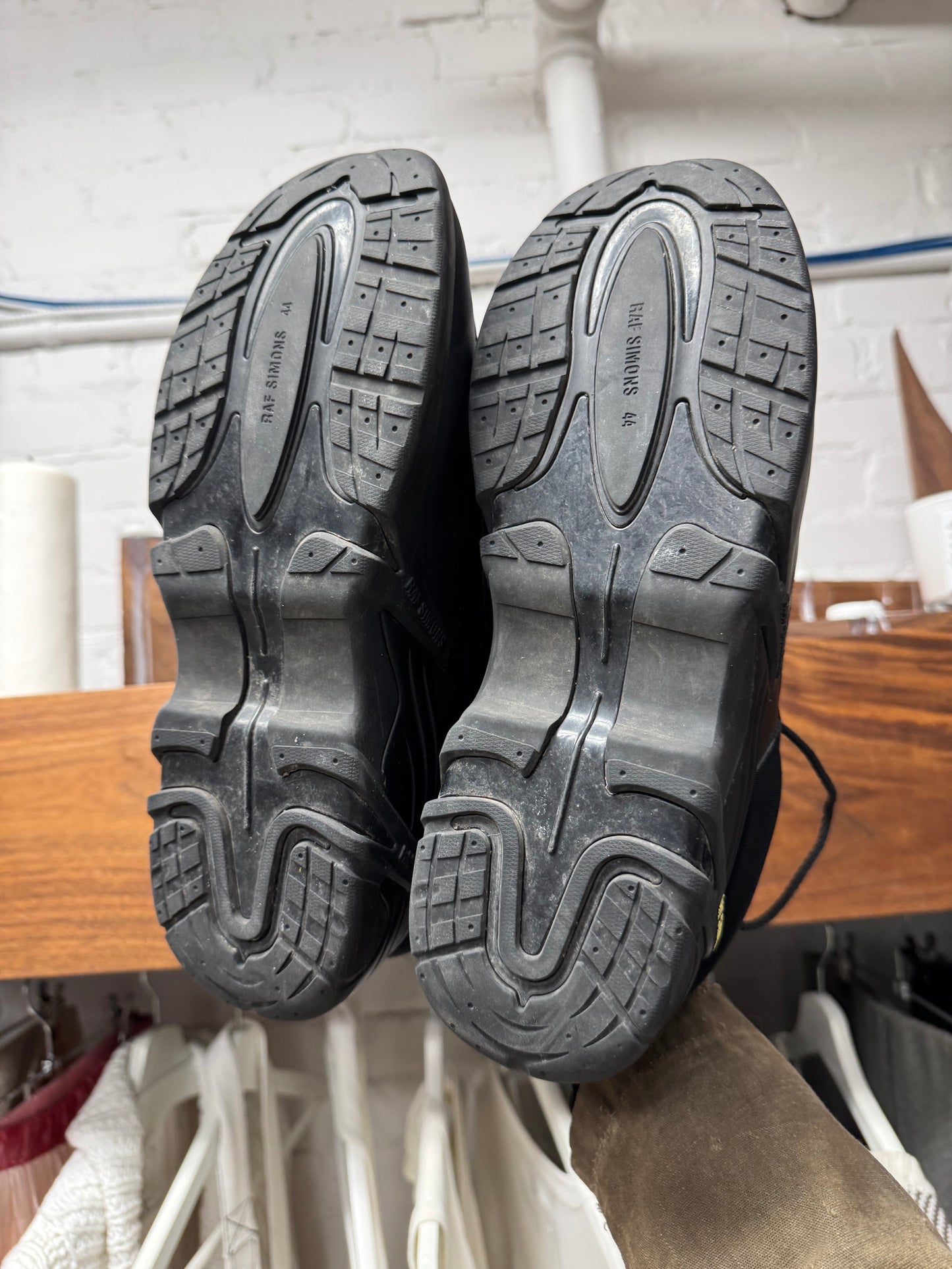 Raf Simons ‘Cyclone’ Triple Black Leather Low Top Sneakers