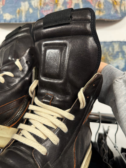 SS2019 Rick Owens ‘Babel’ Brown/Orange Leather Geobaskets