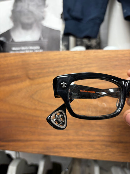 Chrome Hearts ‘Drilled’ Black/ 925 Silver Fleur de Lis Prescription Frames