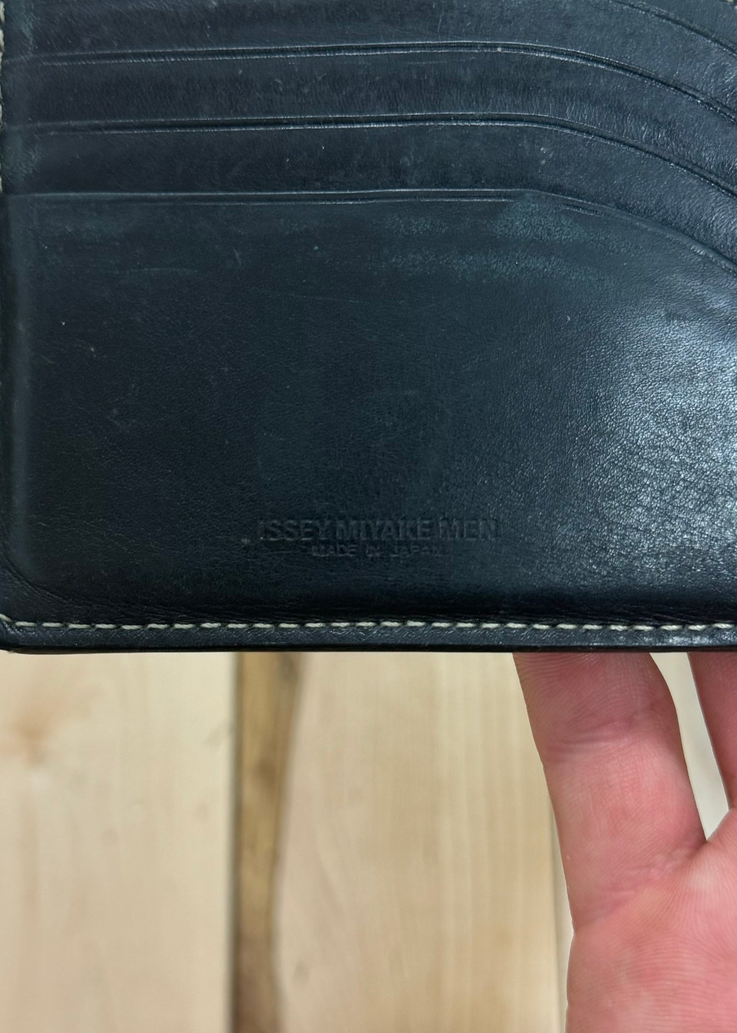 Issey Miyake Black Leather Bifold Wallet