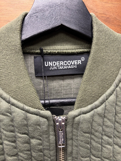 Undercover ‘Cropped Fit’ Quilt Padded Bomber Jacket with Ribbed Cuffing