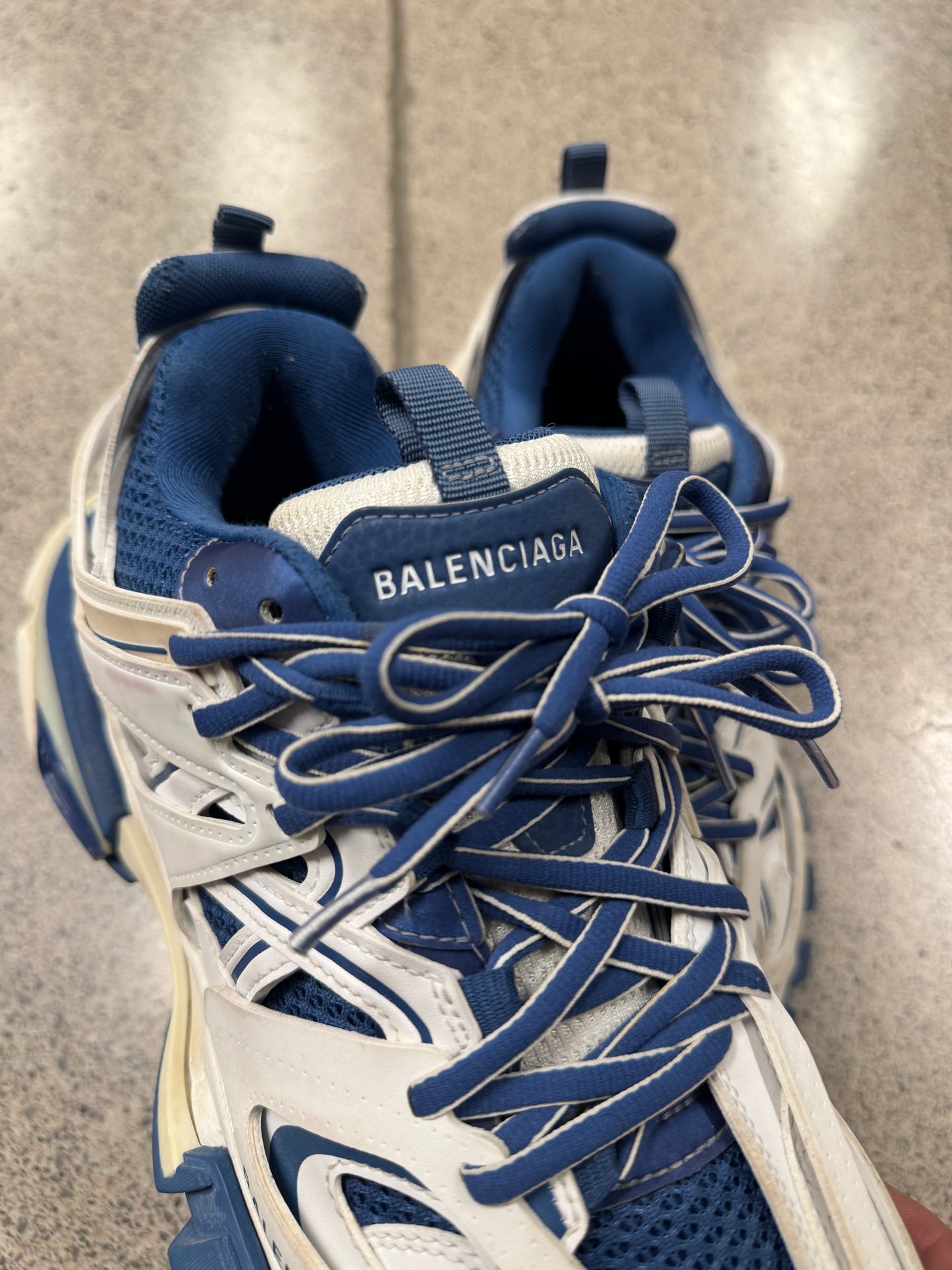 Balenciaga ‘Track Runner’ Blue/White Low Top Sneakers