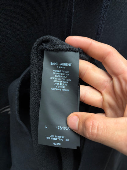 2019 Saint Laurent ‘Shooting Star’ Black Logo Hoodie