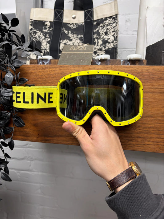 Celine Black/Yellow Studded Ski Goggles