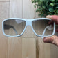 Gucci White Plate Logo Sunglasses