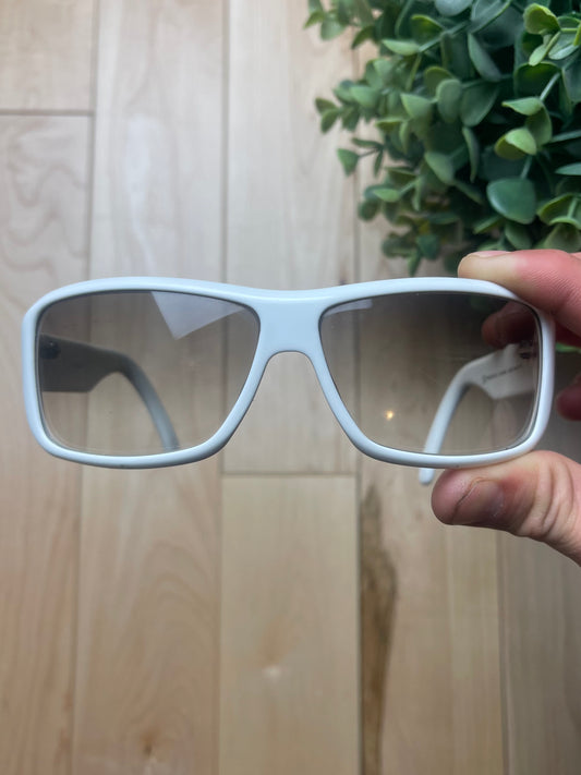 Gucci White Plate Logo Sunglasses