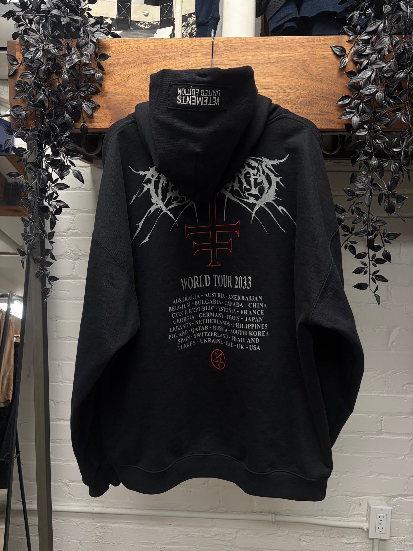 SS2022 Vetements ‘Metal Patched’ Black Oversized Hoodie