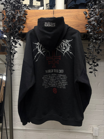 SS2022 Vetements ‘Metal Patched’ Black Oversized Hoodie