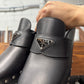 Prada Leather Studded Wood Sole Clogs