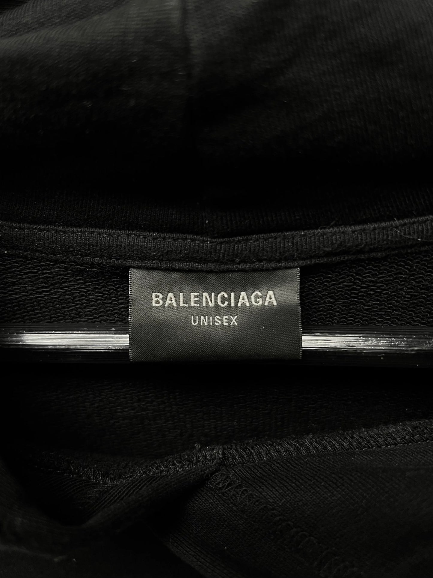 2022 Balenciaga Distressed Logo Black Pullover Hoodie