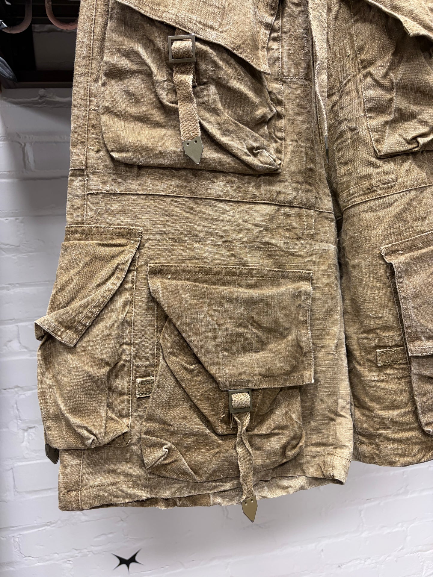 Loewe ‘9 Pocket’ Over the Knee Faded Military Cargo Shorts