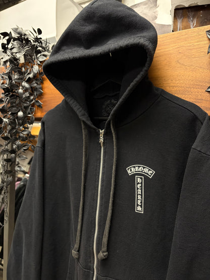 Chrome Hearts ‘T-Bar Logo’ Black  925 Silver Dagger-Zip Hoodie