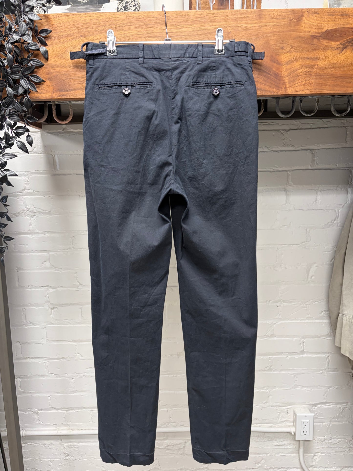 Vintage Helmut Lang Light Cotton Belt Cinch Slim Cut Trousers