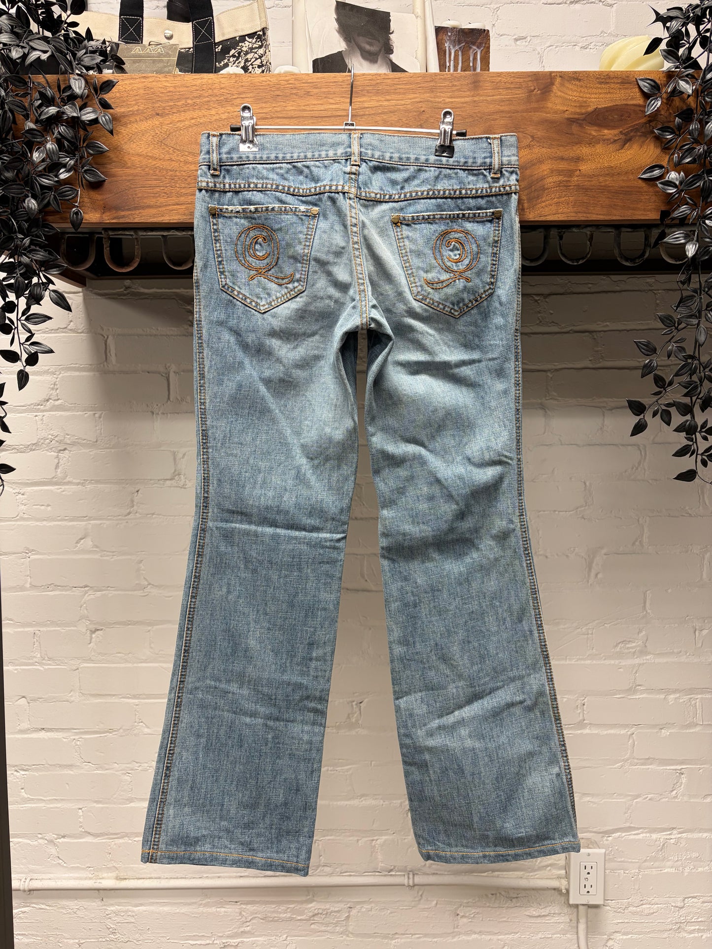2004 Alexander McQueen Low Rise Light Wash Blue Skinny Jeans