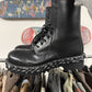 Balenciaga ‘Rope Lace’ Black Calfskin Leather Combat Boots