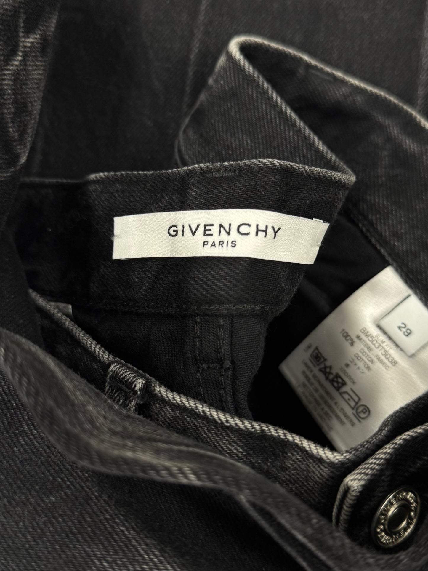 Givenchy ‘Crackled’ Black Slim/Skinny Denim