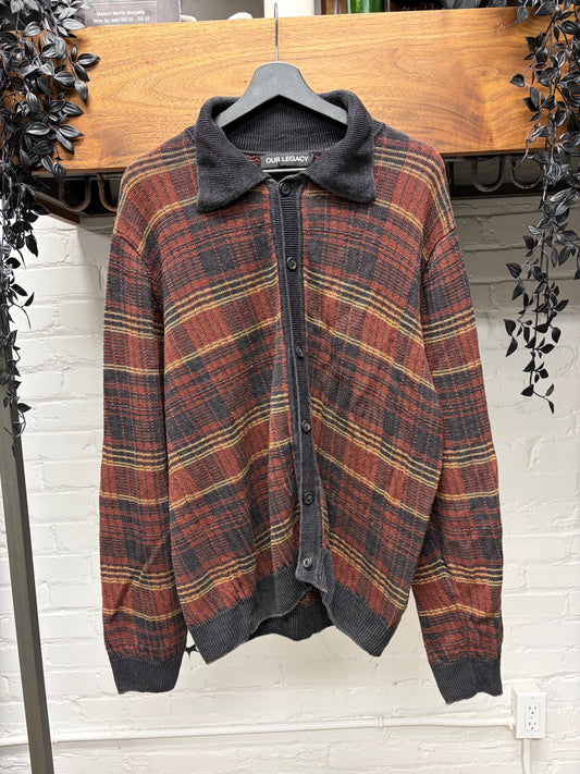 Our Legacy Plaid Collared Knit ‘Evening Polo’ Sweater