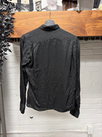 Comme Des Garçons Shirt Silky Black Button Up Shirt