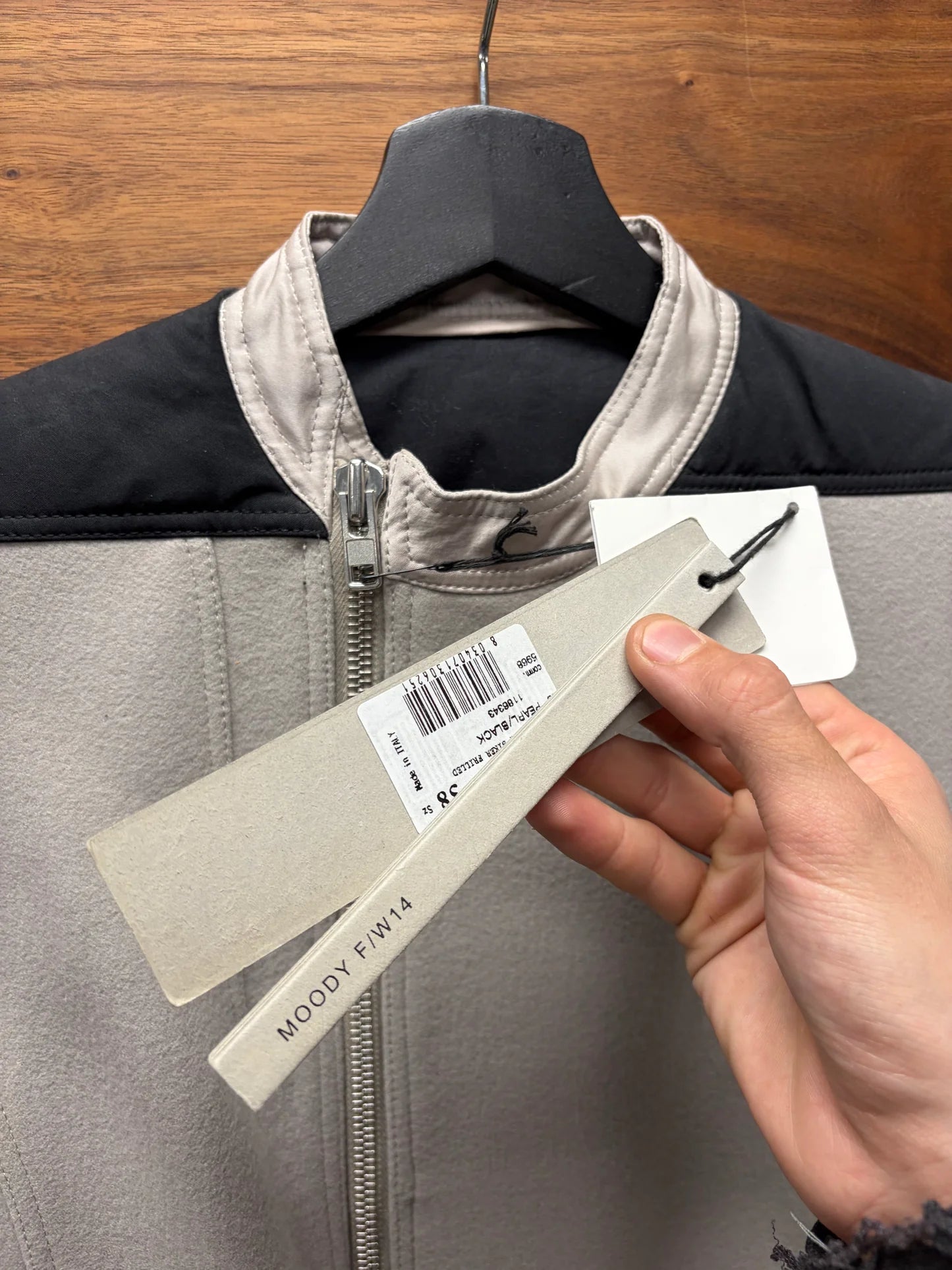 AW2014 Rick Owens ‘Moody’ Cape Back Wool/Leather Moto Jacket