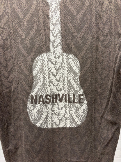 AW2007 Number (N)ine ‘Love God Murder’ Brown Guitar Graphic Short Sleeve Shirt