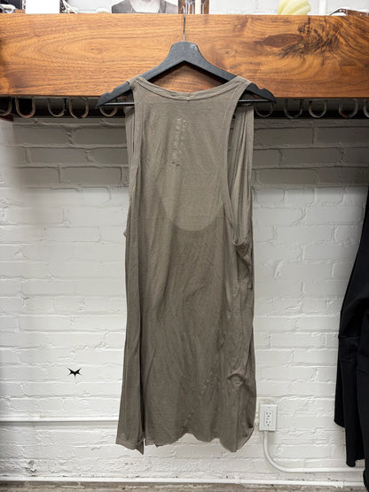 AW2023 Rick Owens ‘Luxor’ Dust Brown Asymmetric Tank Top