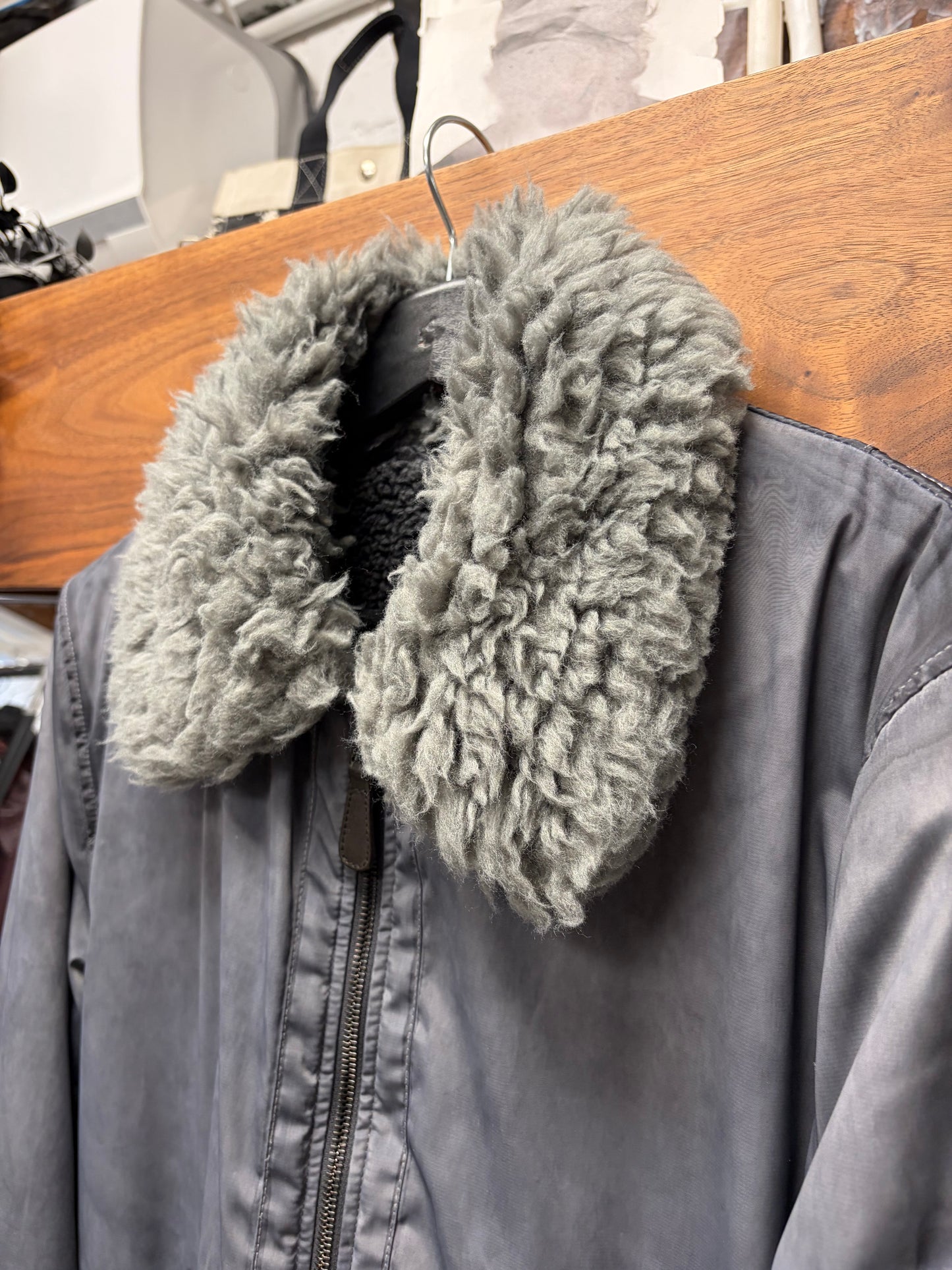2000s Dolce & Gabbana Nylon ‘MA-1’ Mainline Bomber Jacket with Shearling Liner