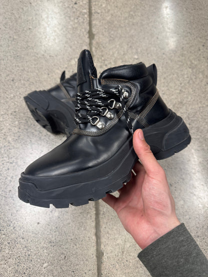 Maison Margiela Black Patent Leather Hiking Boots