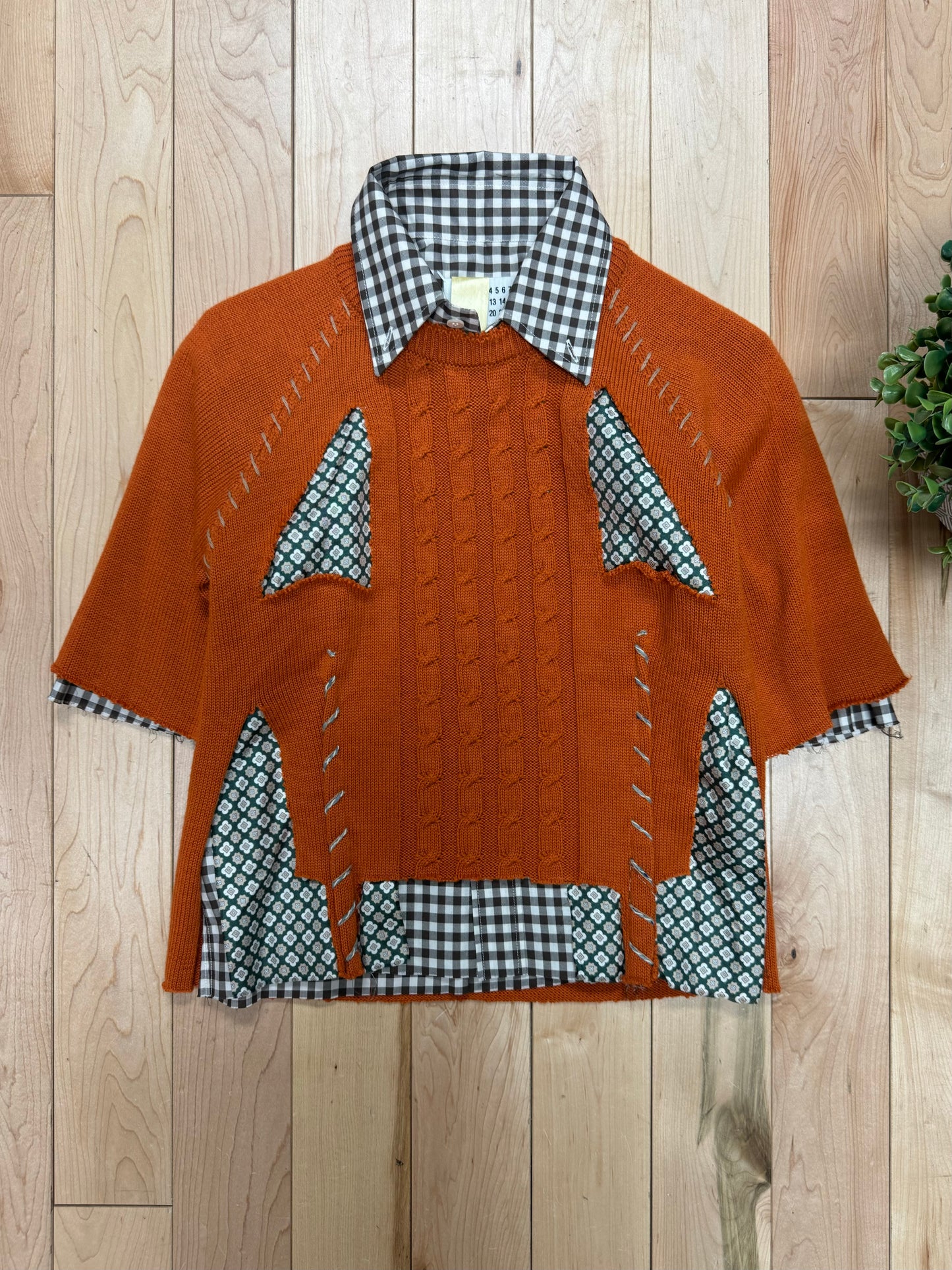 Maison Margiela ‘Pumpkin’ Cable Knit Collared Sweater