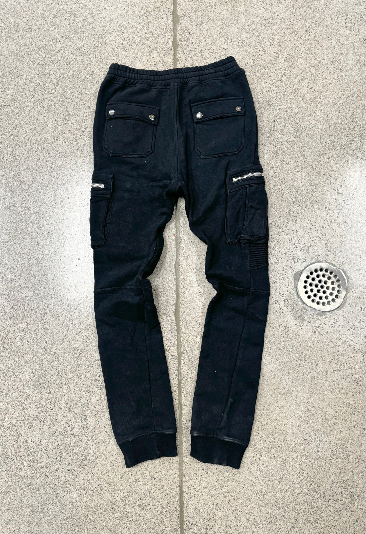 Balmain Decarnin Era Black Cotton ‘Biker’ Sweatpants