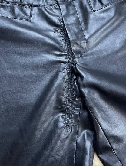 Vintage Dirk Bikkembergs Black Leather Bootcut Trousers