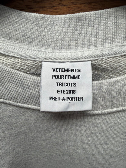 SS2018 Vetements ‘Unskinny’ Heather Grey Oversized Sweatshirt