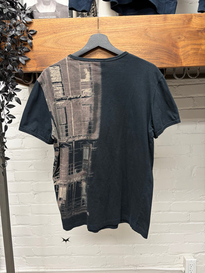 Roberto Cavalli ‘Doors’ Black Shadow Graphic T-Shirt