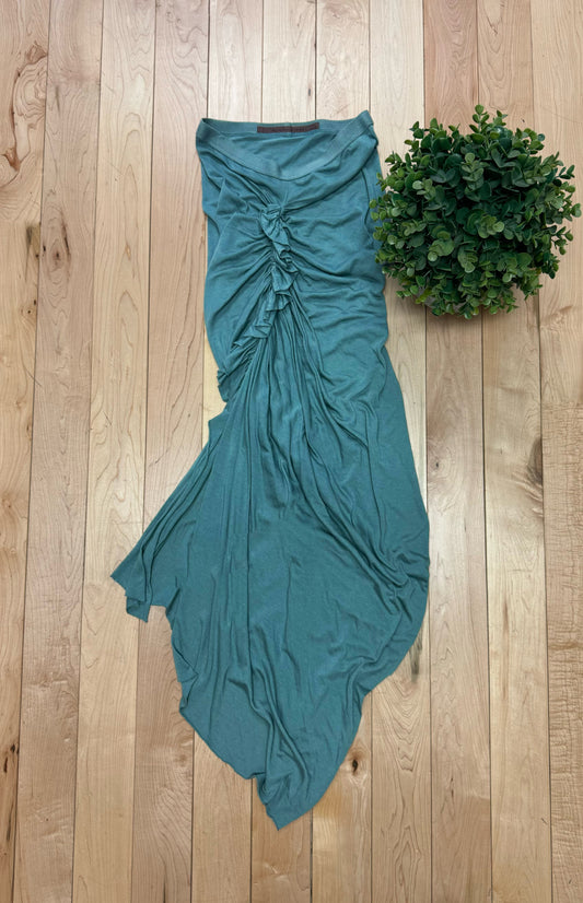 Rick Owens Lillies ‘Steel Blue’ Draped Maxi Skirt