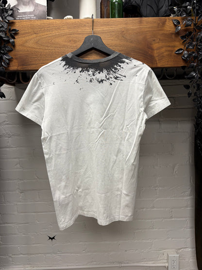 AW2010 Dior Homme ‘Coal’ Painted Collar White Short Sleeve T-Shirt