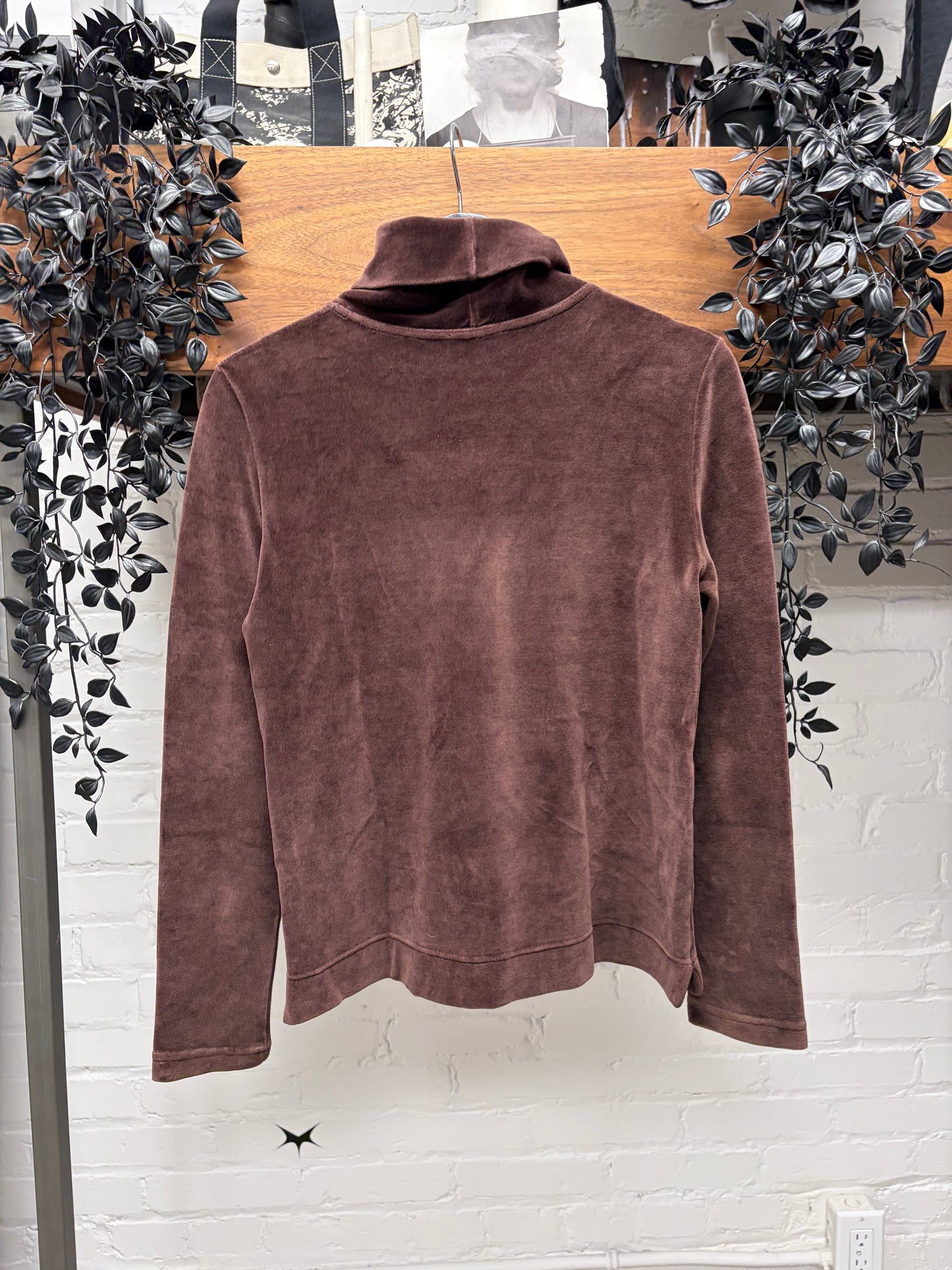 Gucci by Tom Ford Velour Brown Turtleneck Sweater