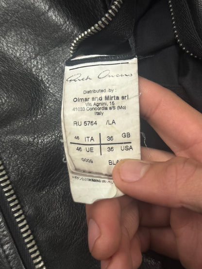 SS2015 Rick Owens ‘Stooges’ Black Calfskin Leather Biker Jacket