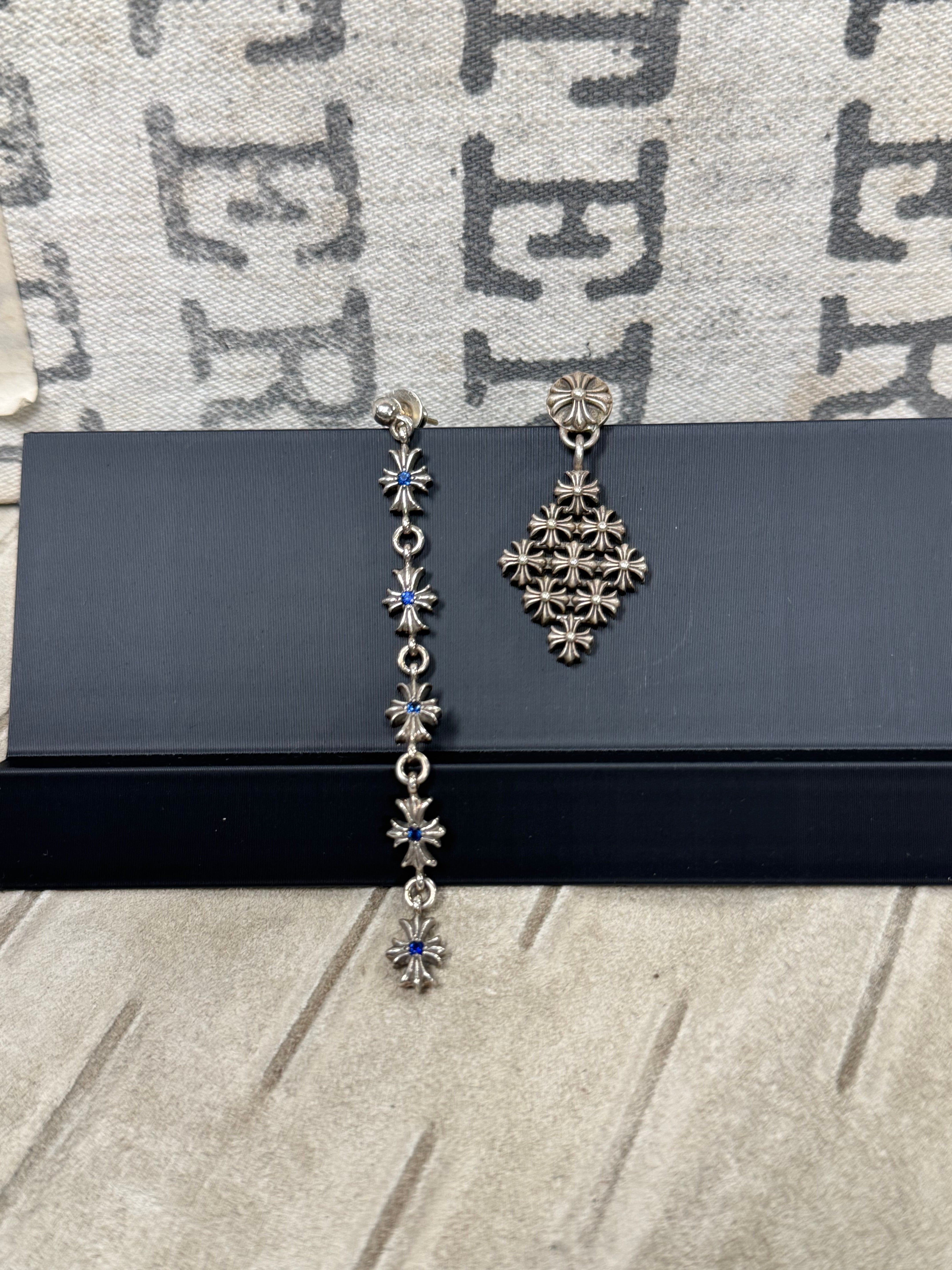 Chrome Hearts 'Factory Set' Sapphire 'Tiny-E' 925 Silver Drop