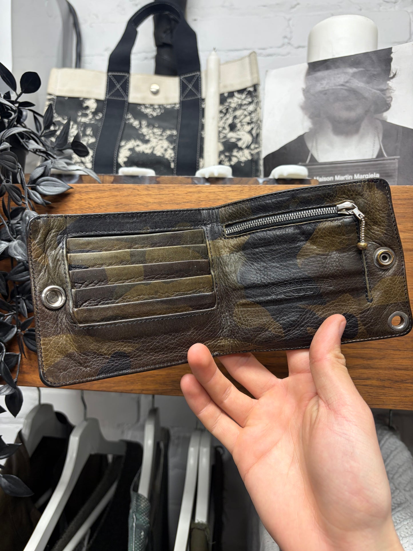 Chrome Hearts Camo Cross Ball ‘1Snap’ Leather Bifold Wallet