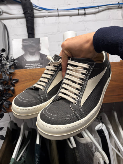Rick Owens Grey Canvas ‘Vans’ Low Top Sneakers
