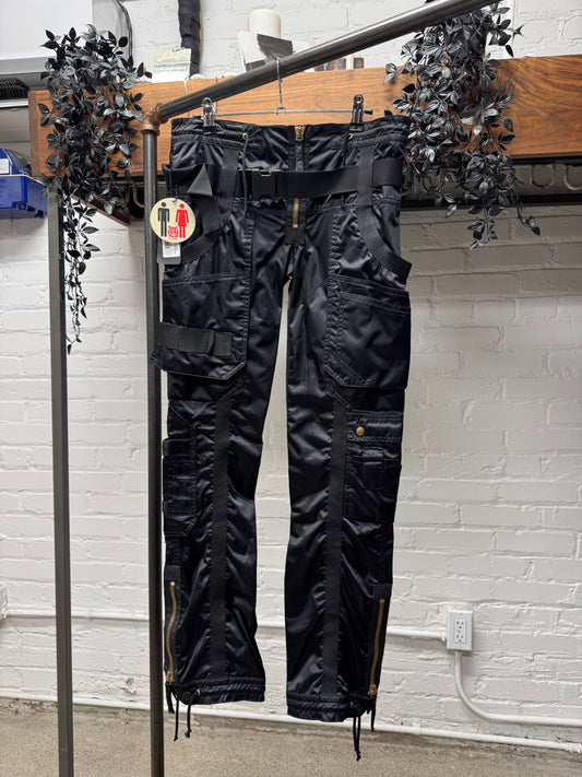 AW2003 Jean Paul Gaultier ‘Parachute’ Black Bondage Cargo Pants