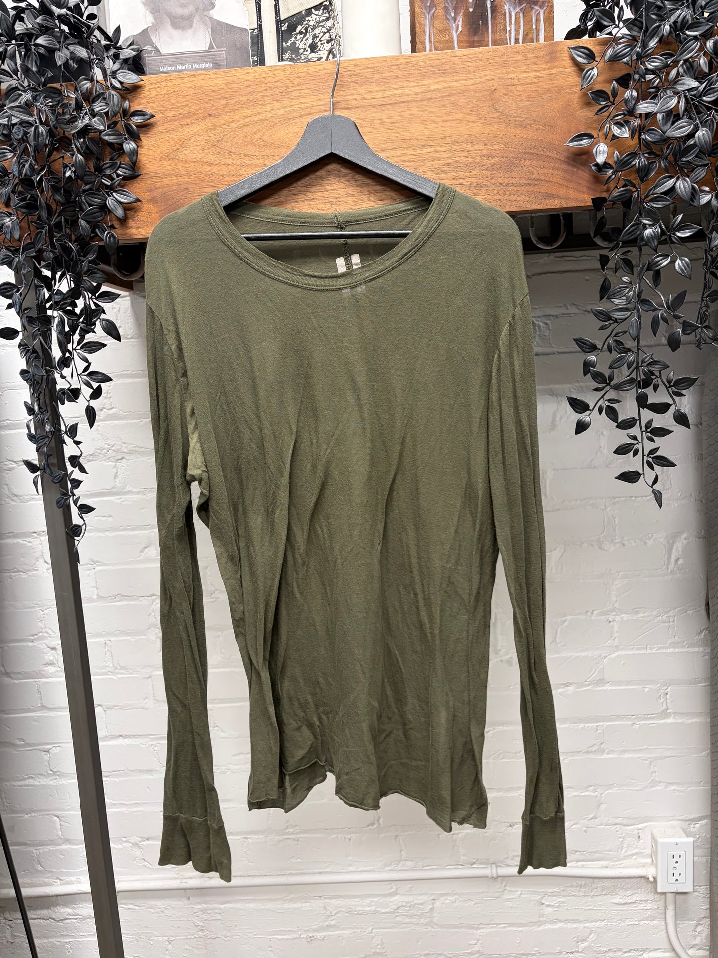AW2022 Rick Owens ‘Strobe’ Green Long Sleeve Shirt