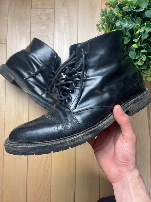 Saint Laurent ‘Army 25’ Black Leather Combat Boots