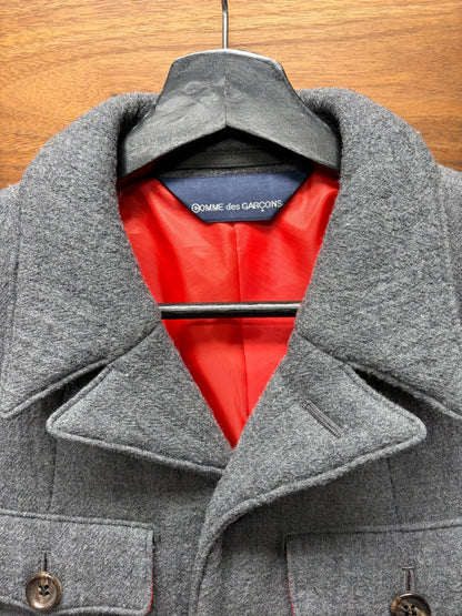 SS1997 Comme Des Garçons Homme Quilted Grey Wool Collared Coat