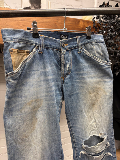 Dolce & Gabbana ‘Snakeskin Print’ Reconstructed Denim