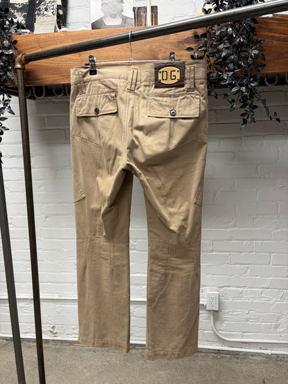2000s Dolce & Gabbana Brown Zip-Closure Cargo Pants