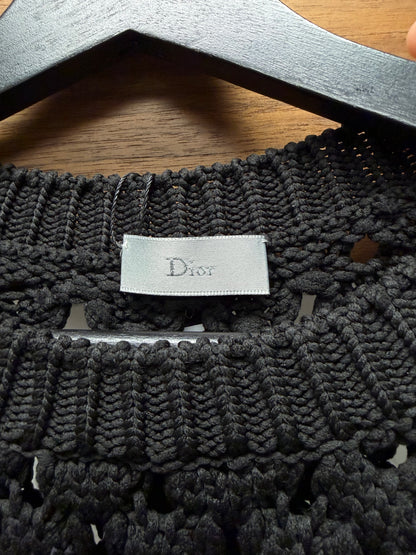 Dior Homme Black ‘Openwork’ Wool Knit Sweater