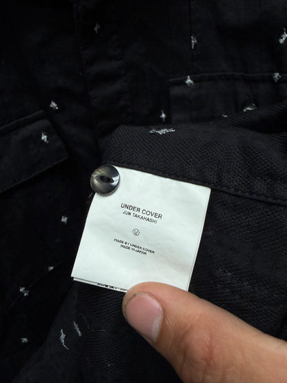 2000s Undercover ‘Star Embroidered’ Black/White Work Shirt