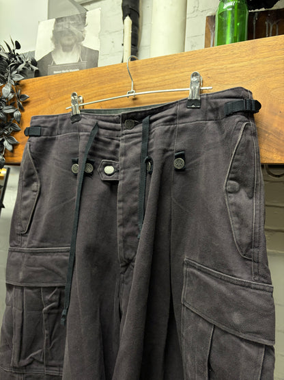 Kapital ‘Heavy Drill’ Dark Purple Jumbo Cotton Cargo Pants
