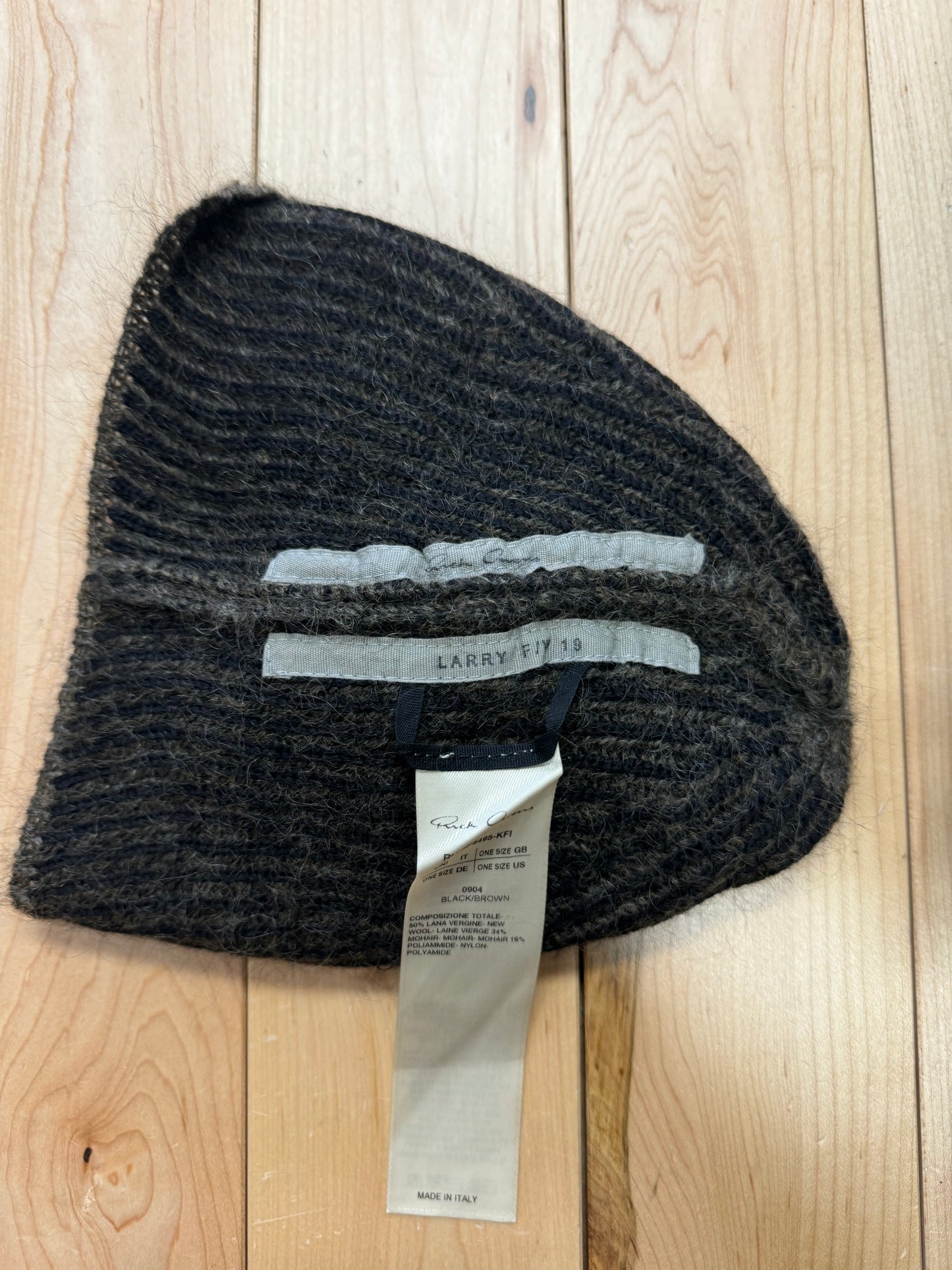 AW2019 Rick Owens ‘Larry’ Virgin Wool/Mohair Beanie